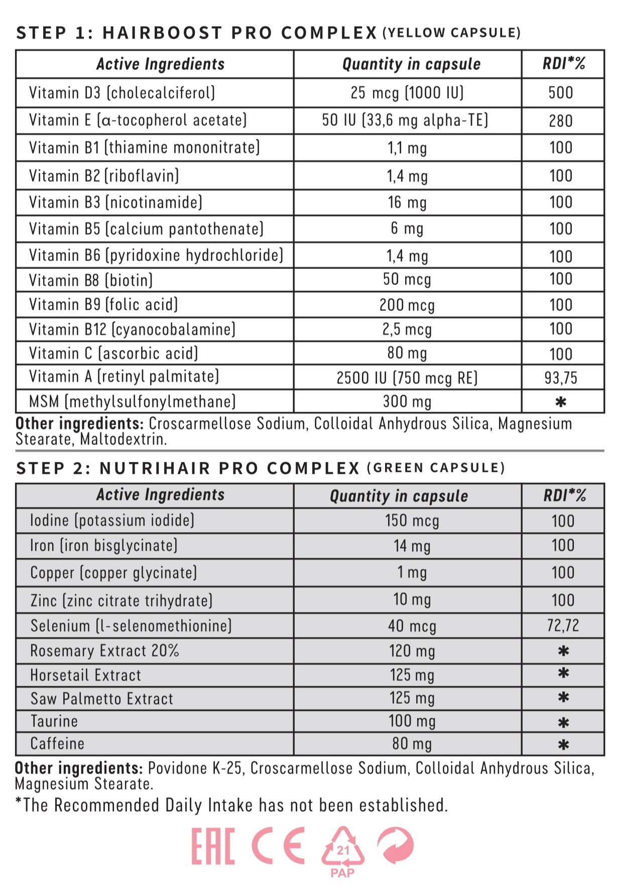 HAIR GROWTH FORMULA (WOMEN)